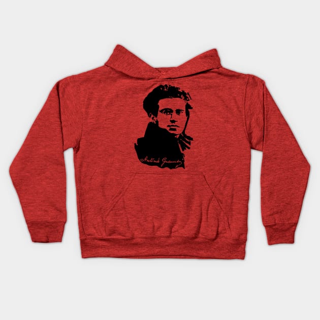 Antonio Gramsci - Socialist, Marxist, Leftist Kids Hoodie by SpaceDogLaika